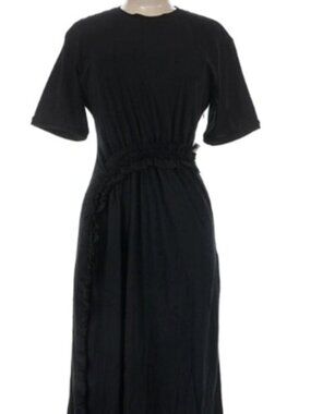 2024 Collection ULLA JOHNSON Lilia Midi Dress in Noir M $490 worn once